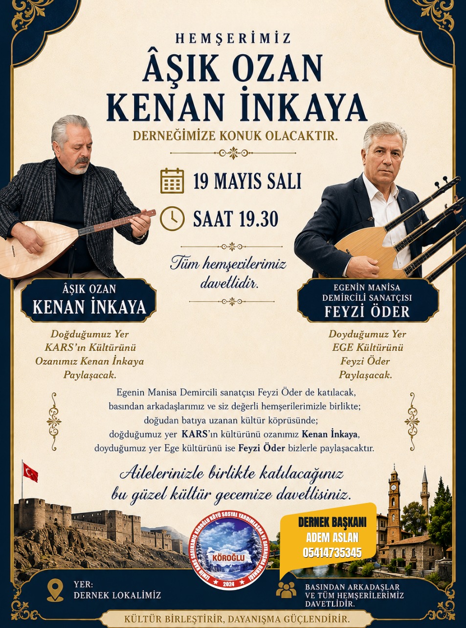 DERNEK BAŞKANI ADEM ASLAN’DAN ANLAMLI DAVET
